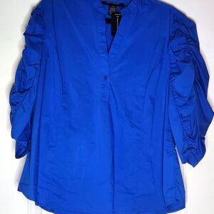 Blue Ashley Stewart size 16 blouse